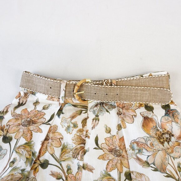 Zimmermann Chintz Tie-Neck Blouse And Mini Shorts In Pink Daisy Floral Size 0P/1 - Picture 11 of 14